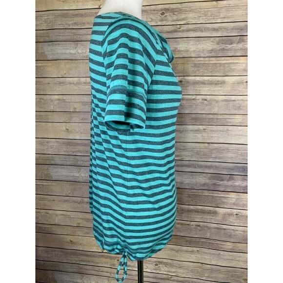 REI Womens M Sariska Striped Tunic Top Draped Neck - Picture 8 of 10